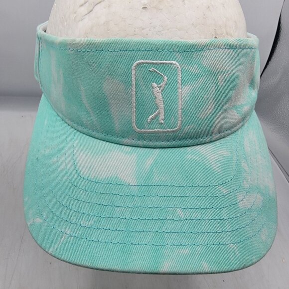 PGA Tour Turquoise Tie Dye Golf Visor Adjustable Outdoors Summer Casual Comfort - Picture 6 of 8